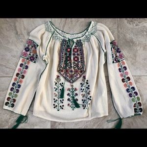 Blue Boheme embroidered top